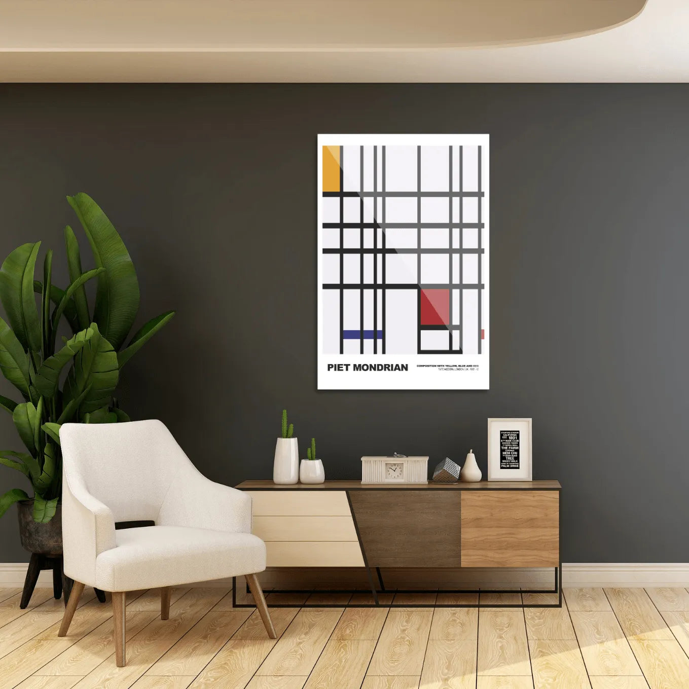 Piet Mondrian Composition with red, blue, and yellow #3