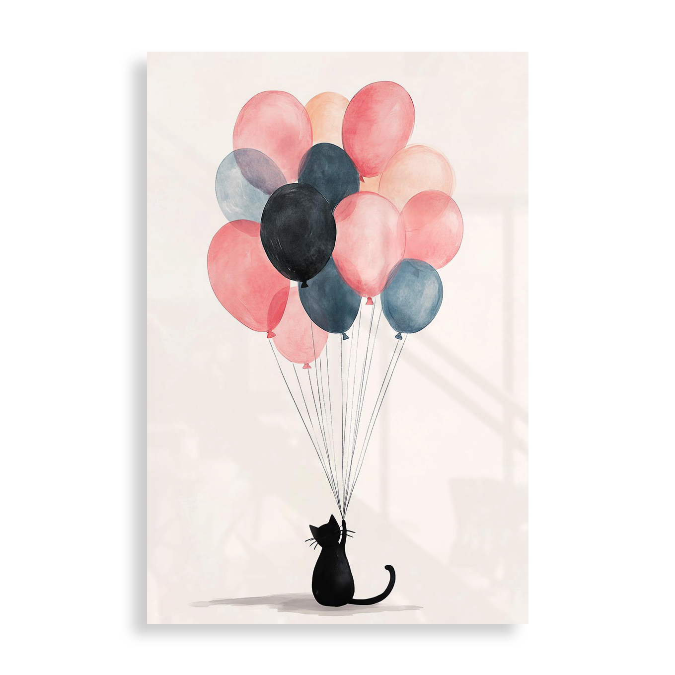 Kat med balloner