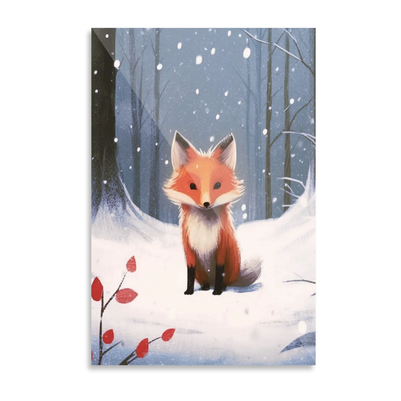 Fox in winter landscape