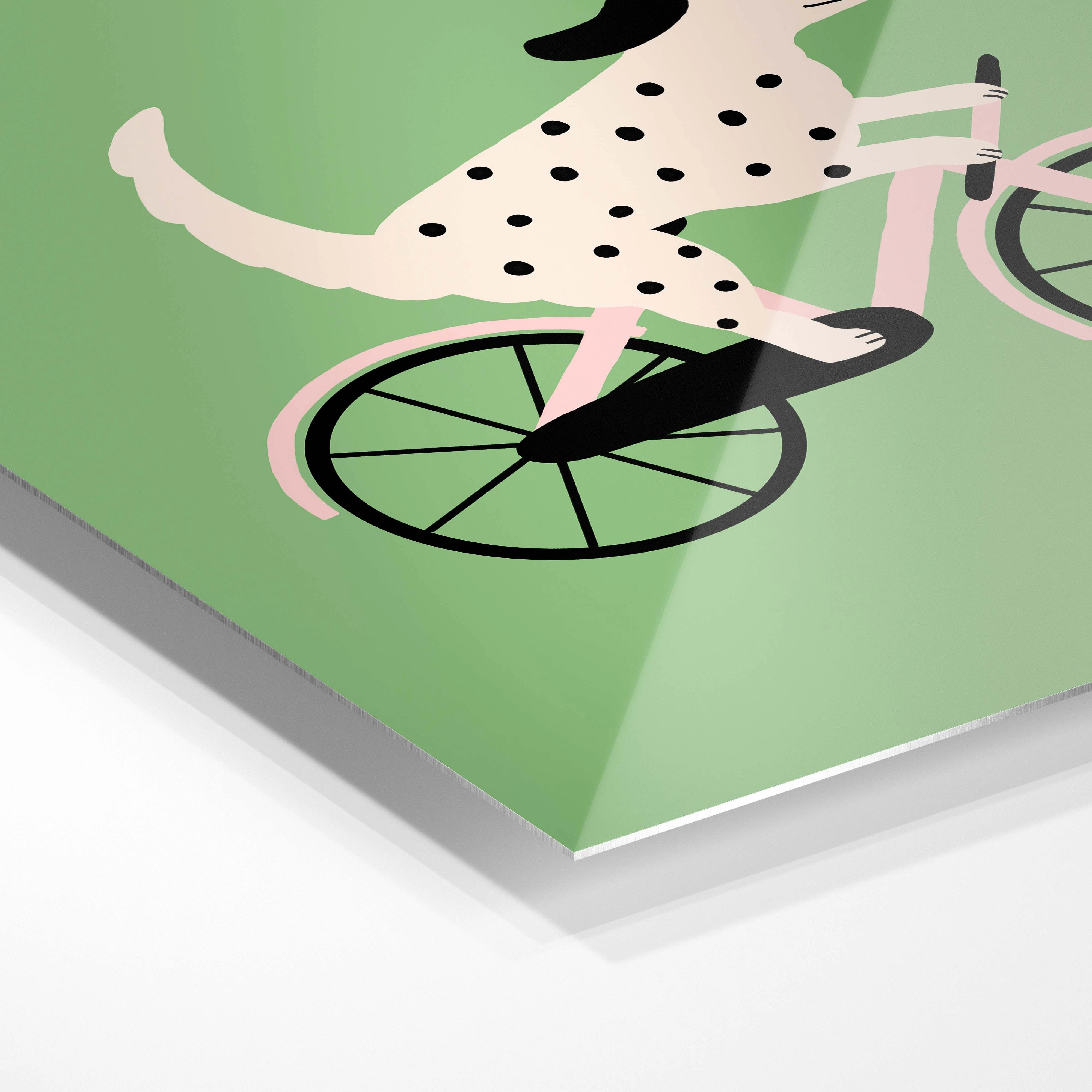 Dalmatian on a bike