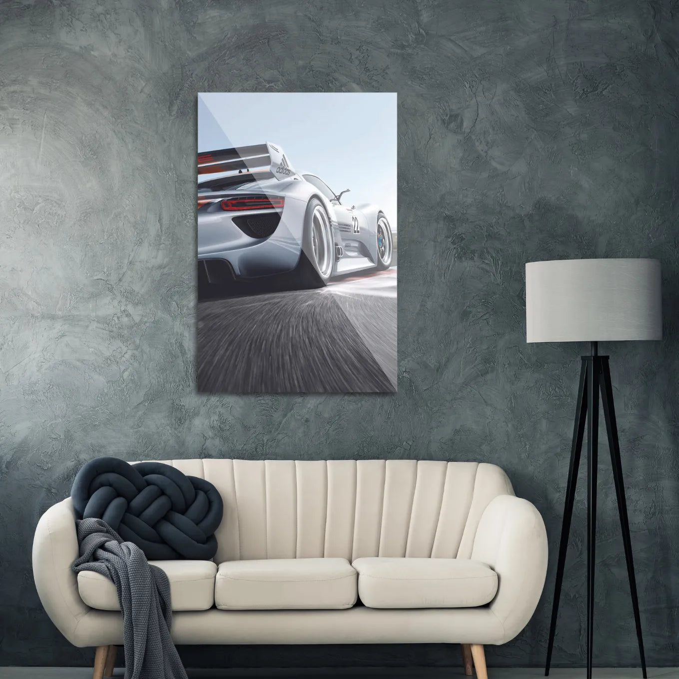 White racing car