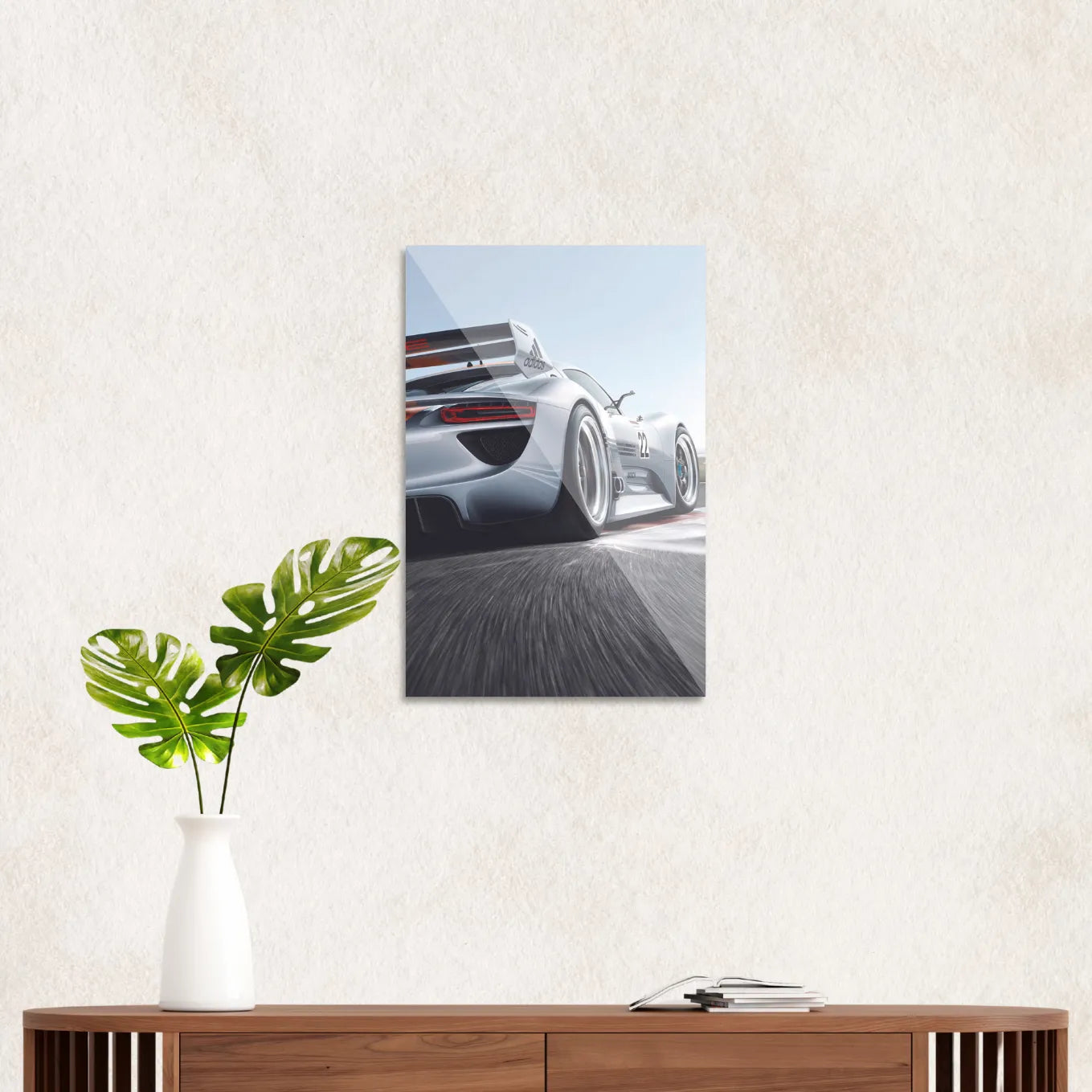 White racing car