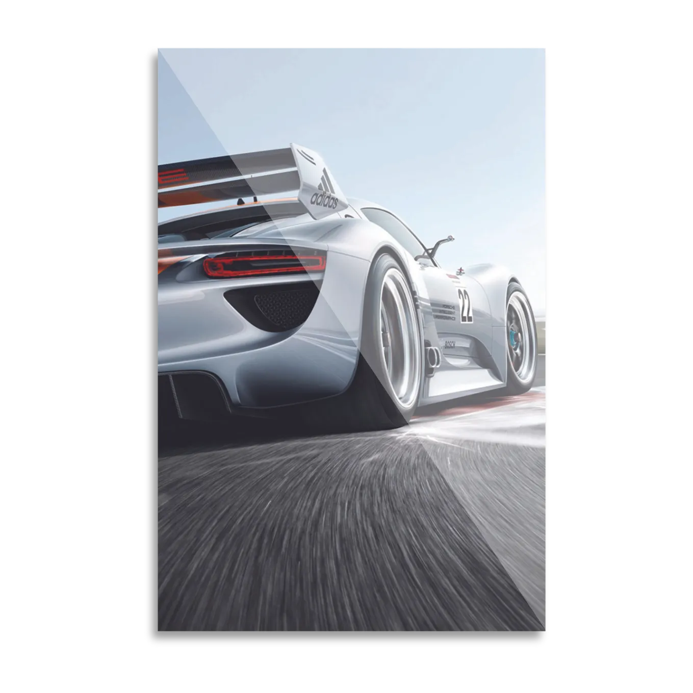 White racing car