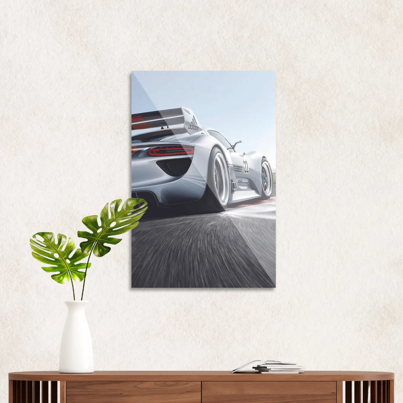 White racing car
