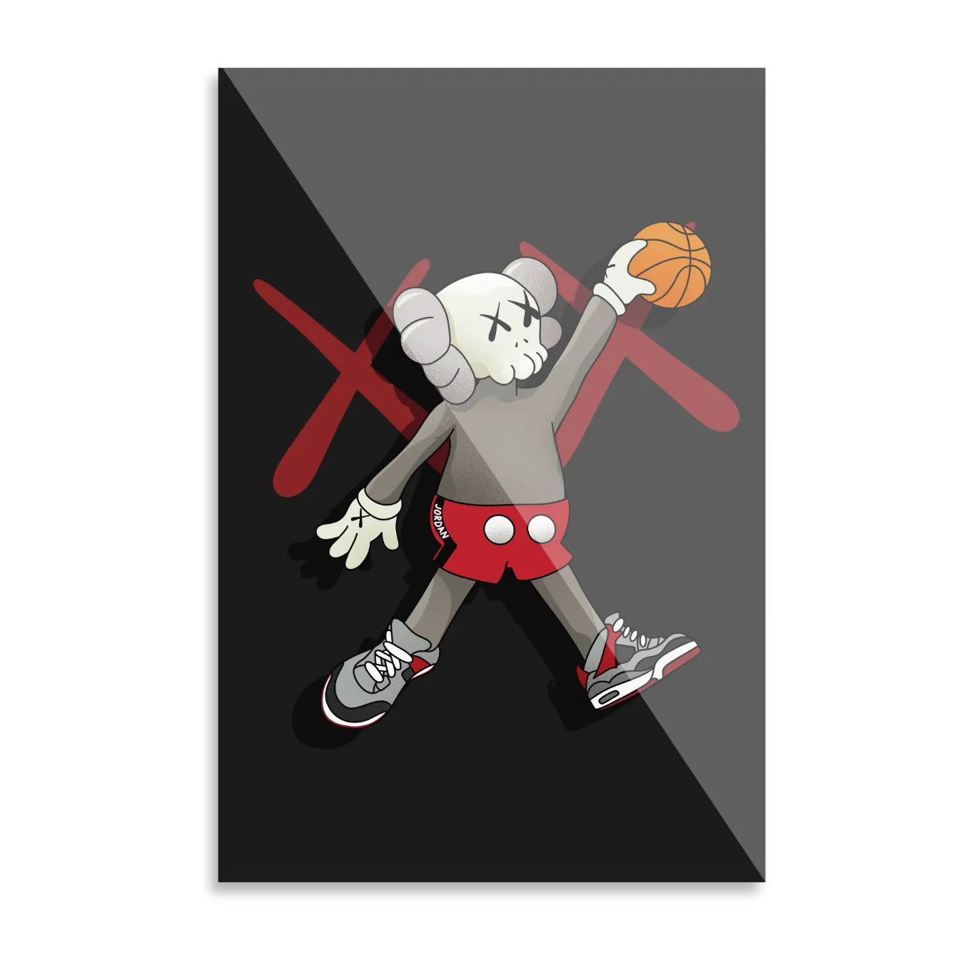 KAWS plays basketball