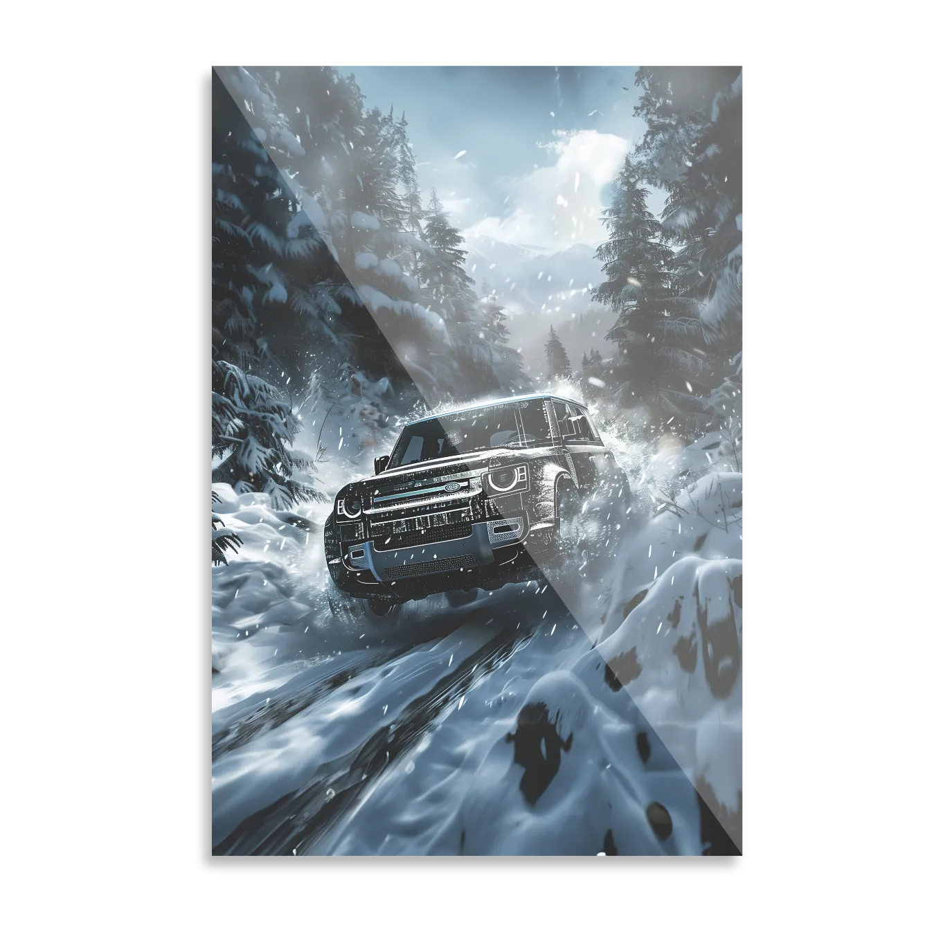 Land Rover i sneen