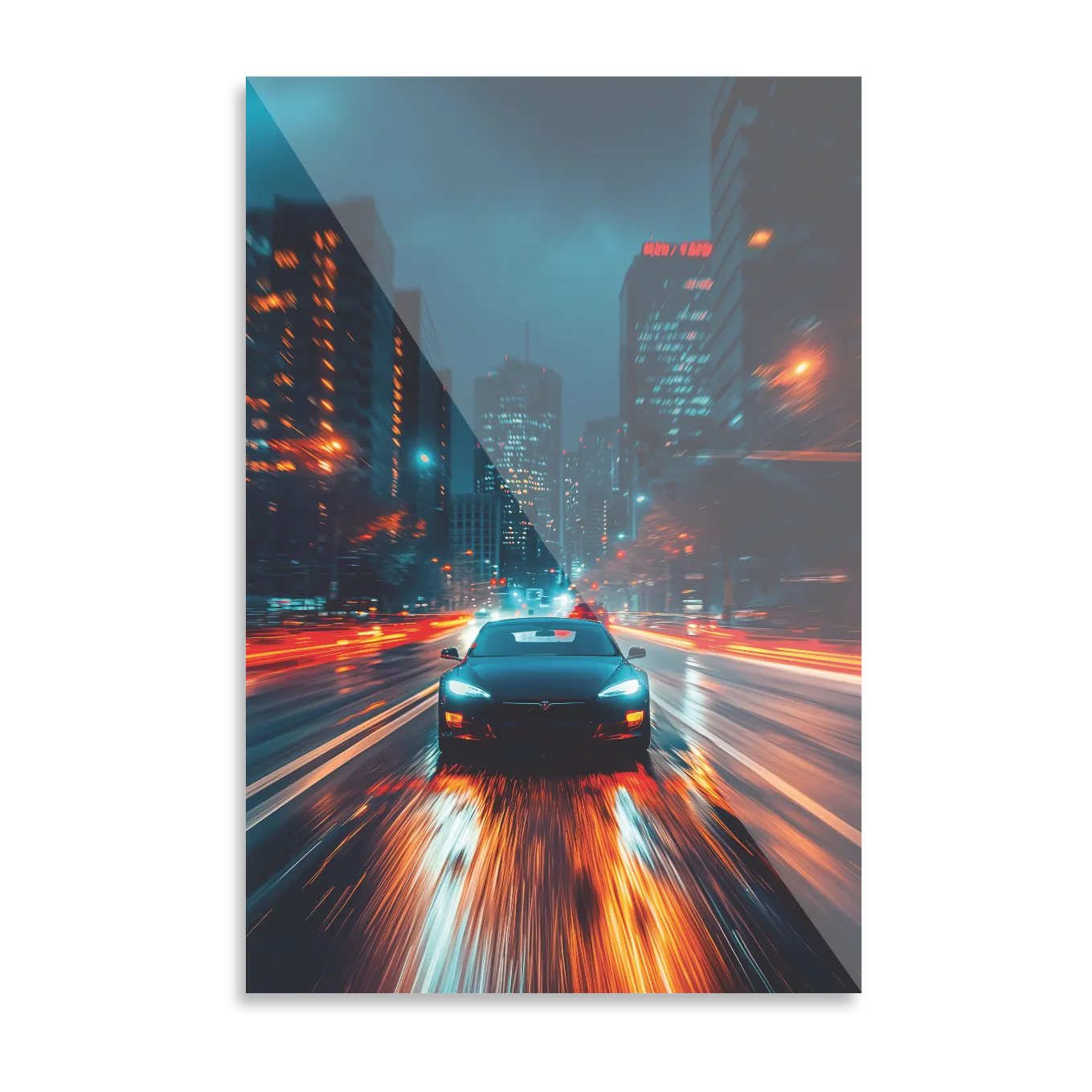 Tesla at night