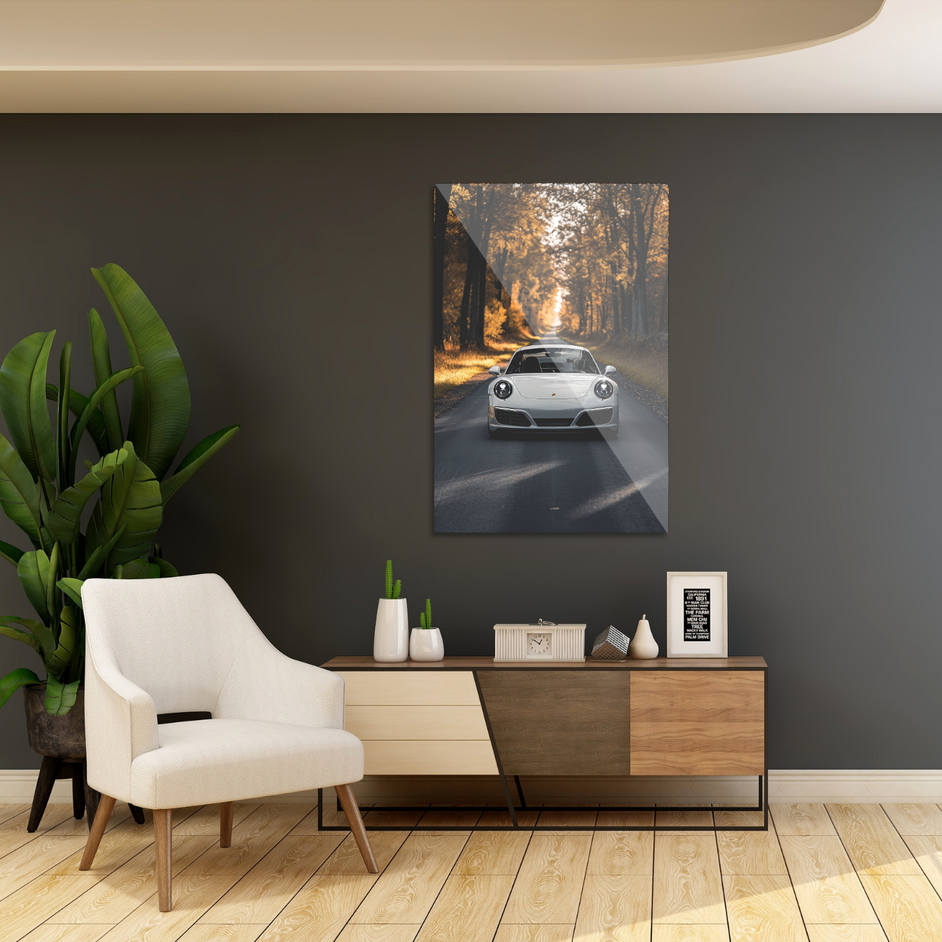 Porsche in autumn weather