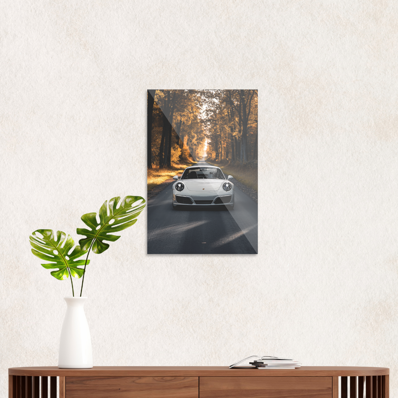 Porsche in autumn weather