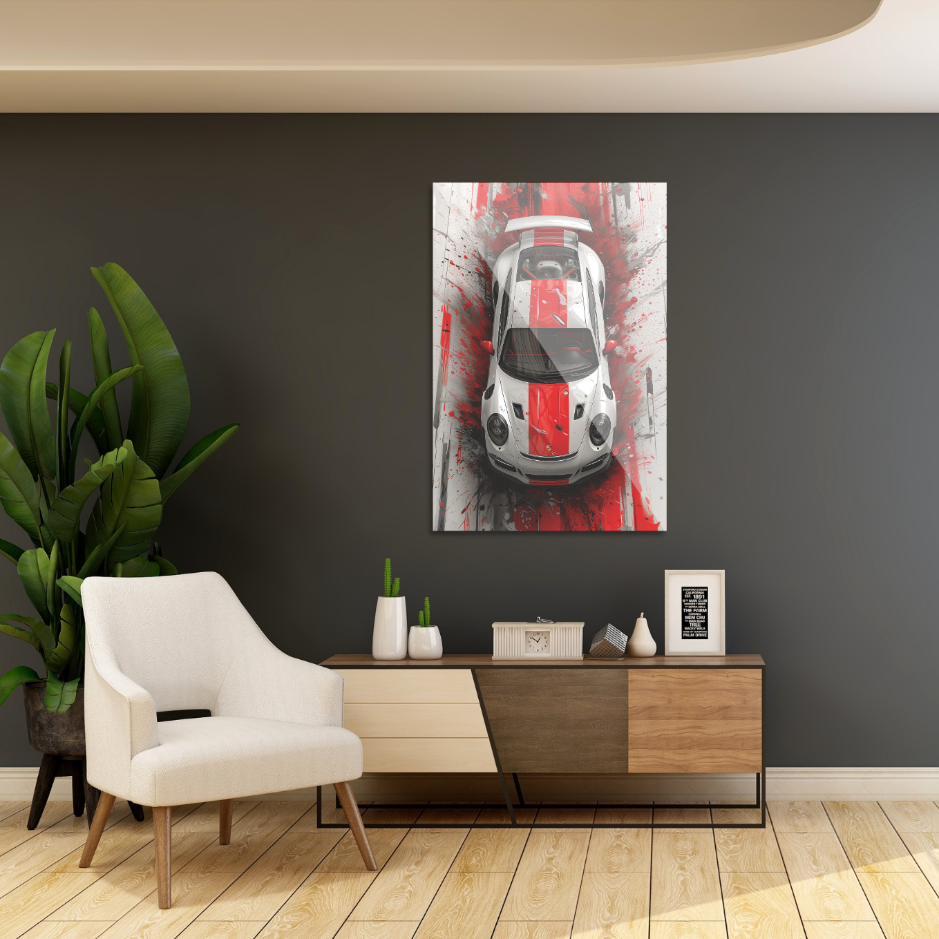 Porsche med røde striber