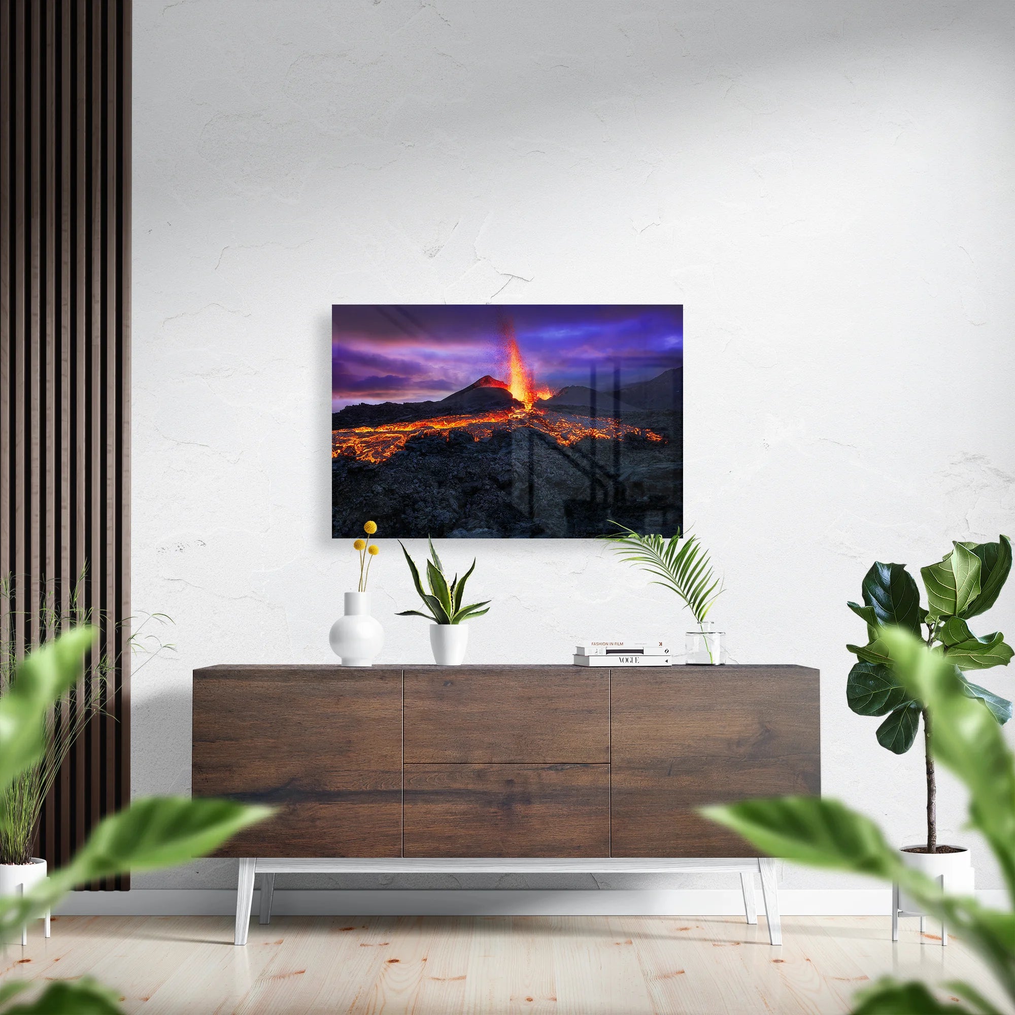 Fiery volcano