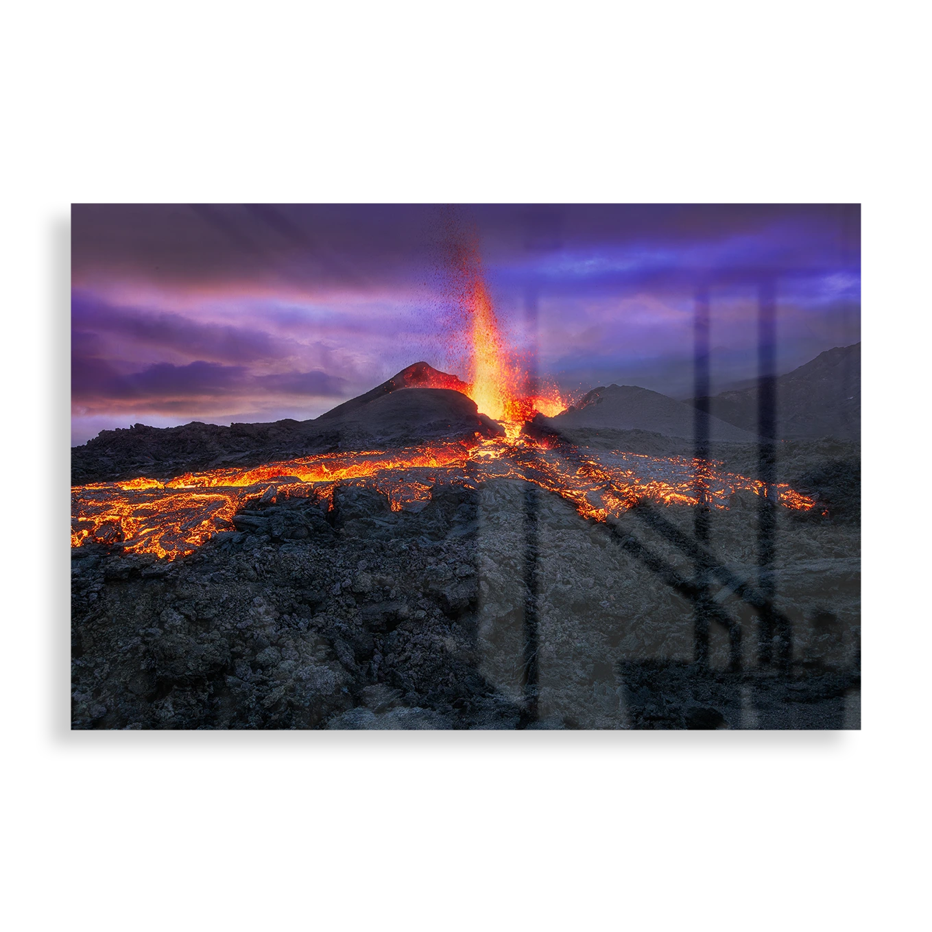 Fiery volcano