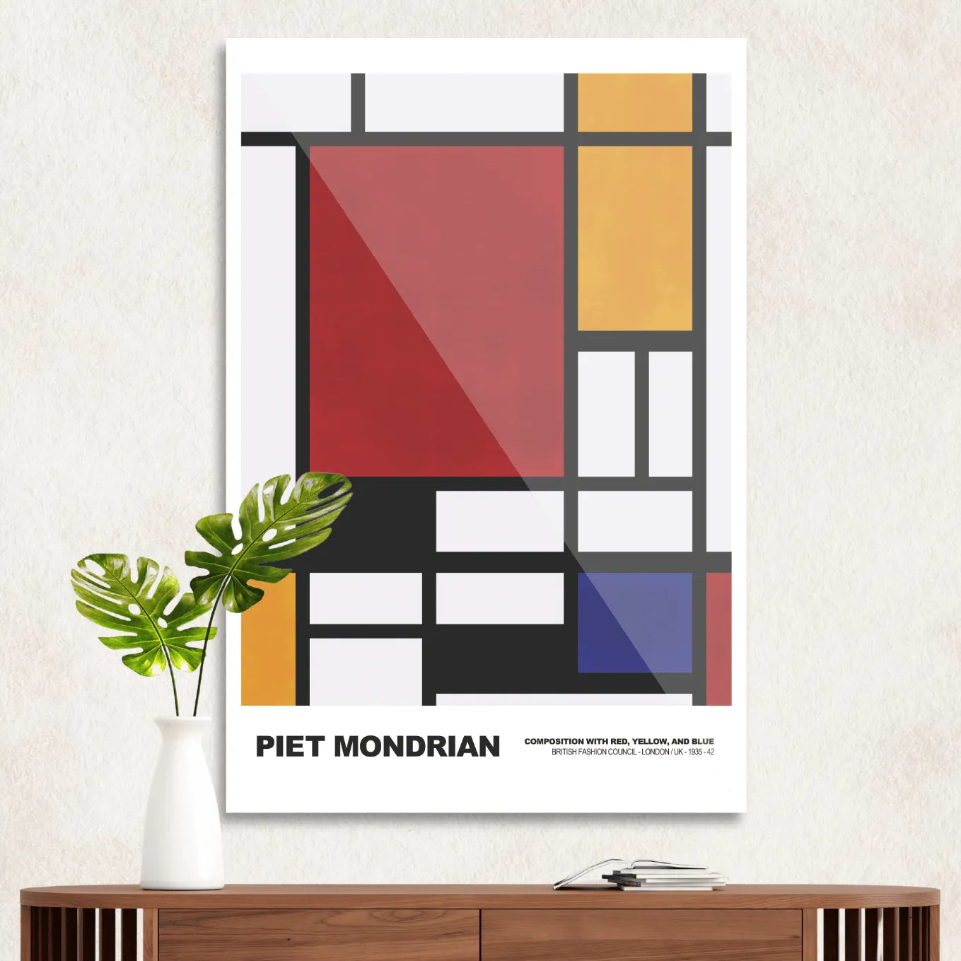Piet Mondrian Composition with red, blue, and yellow #2