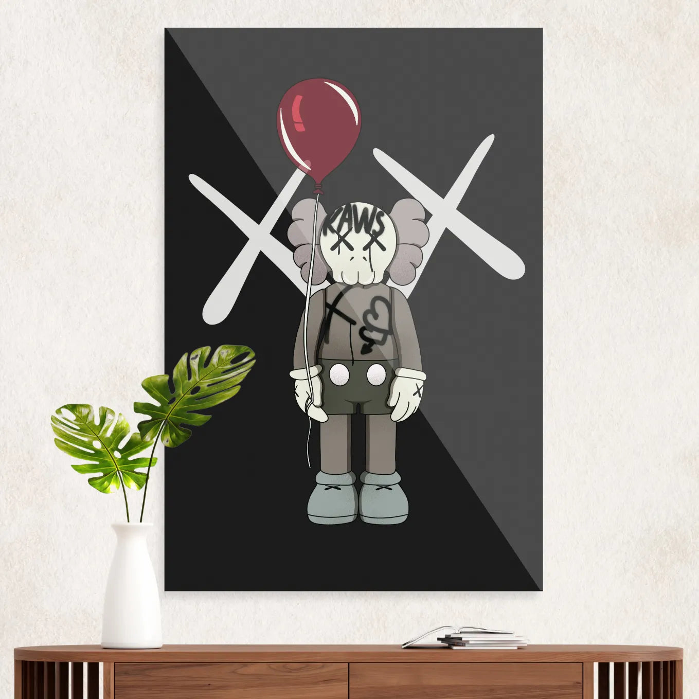 KAWS with red balloon