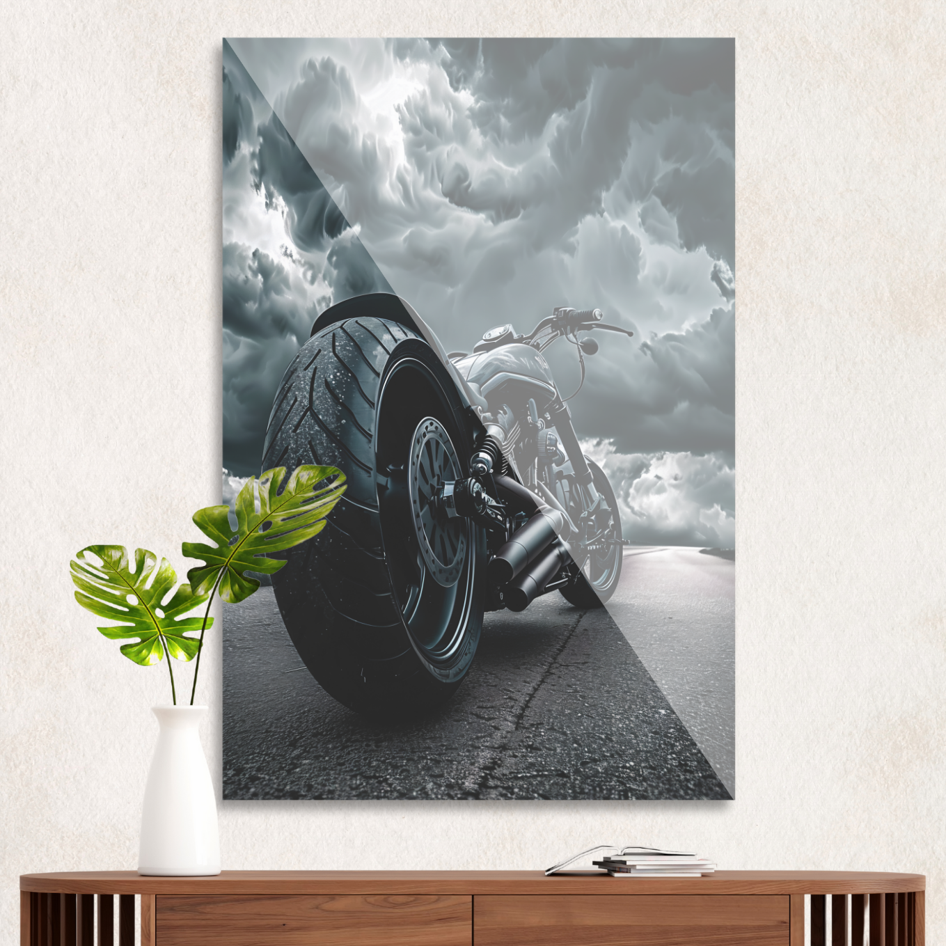 Motorcykel i skyvejr