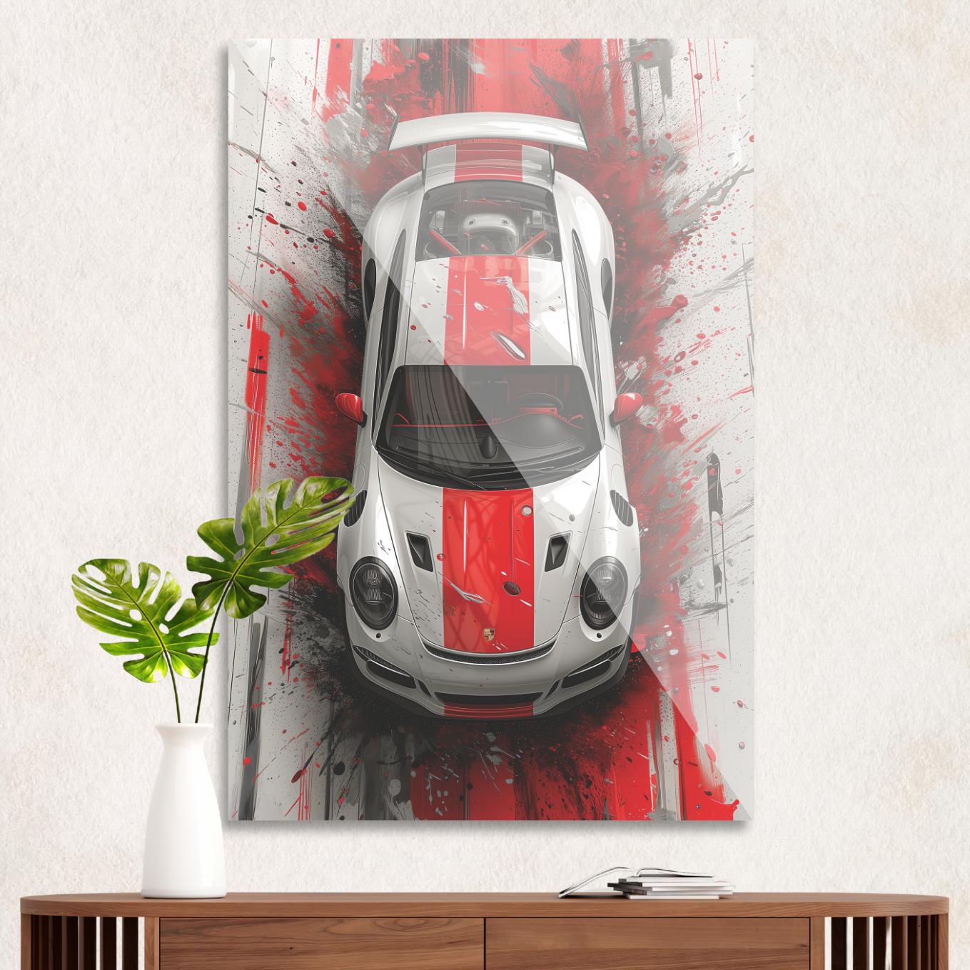 Porsche med røde striber