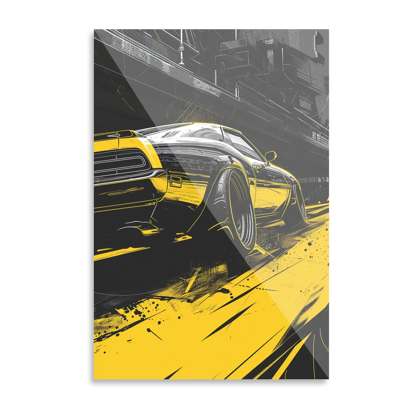 Muscle car in yellow