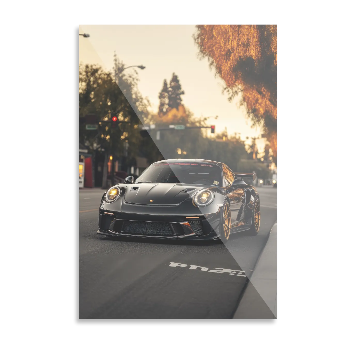 Sort Porsche GT3 i byen