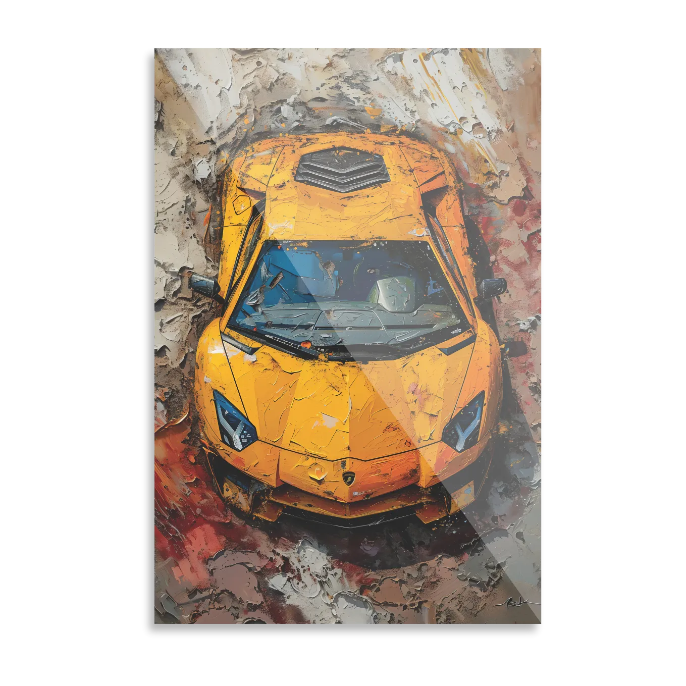 Gul Lamborghini i mudder