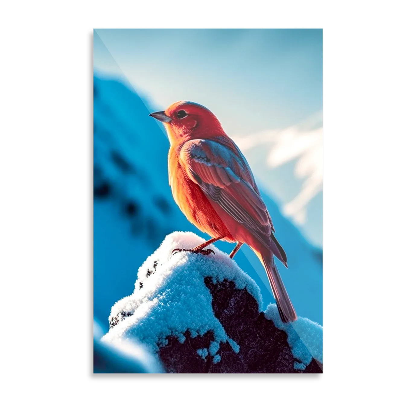 Bird in winter landscape