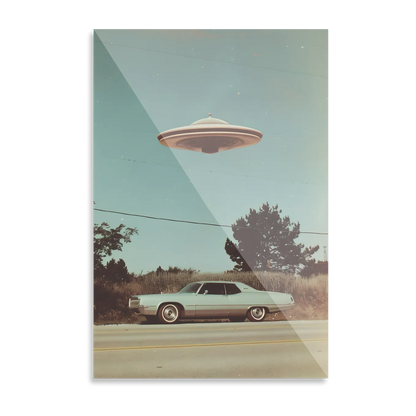 Retro bil og UFO
