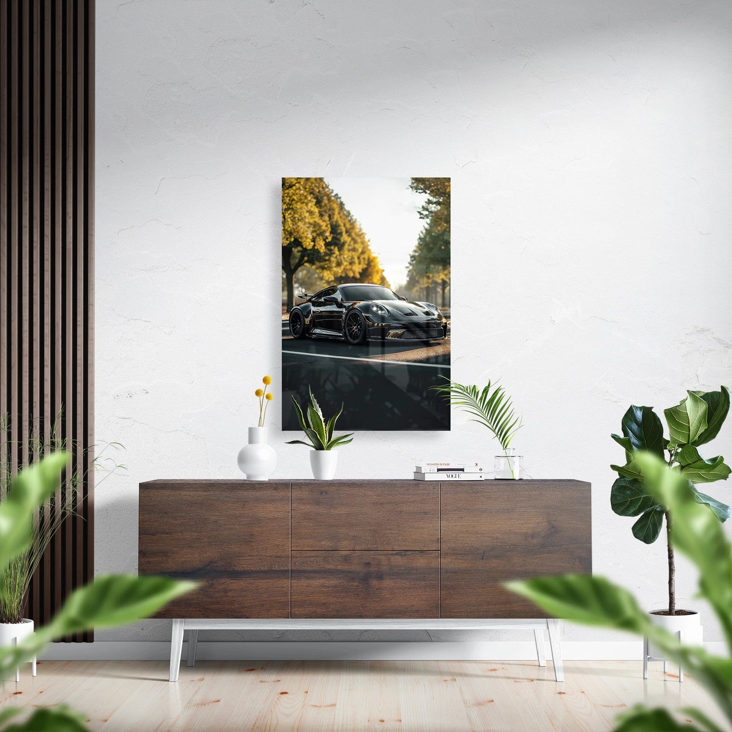 Sort Porsche i solen