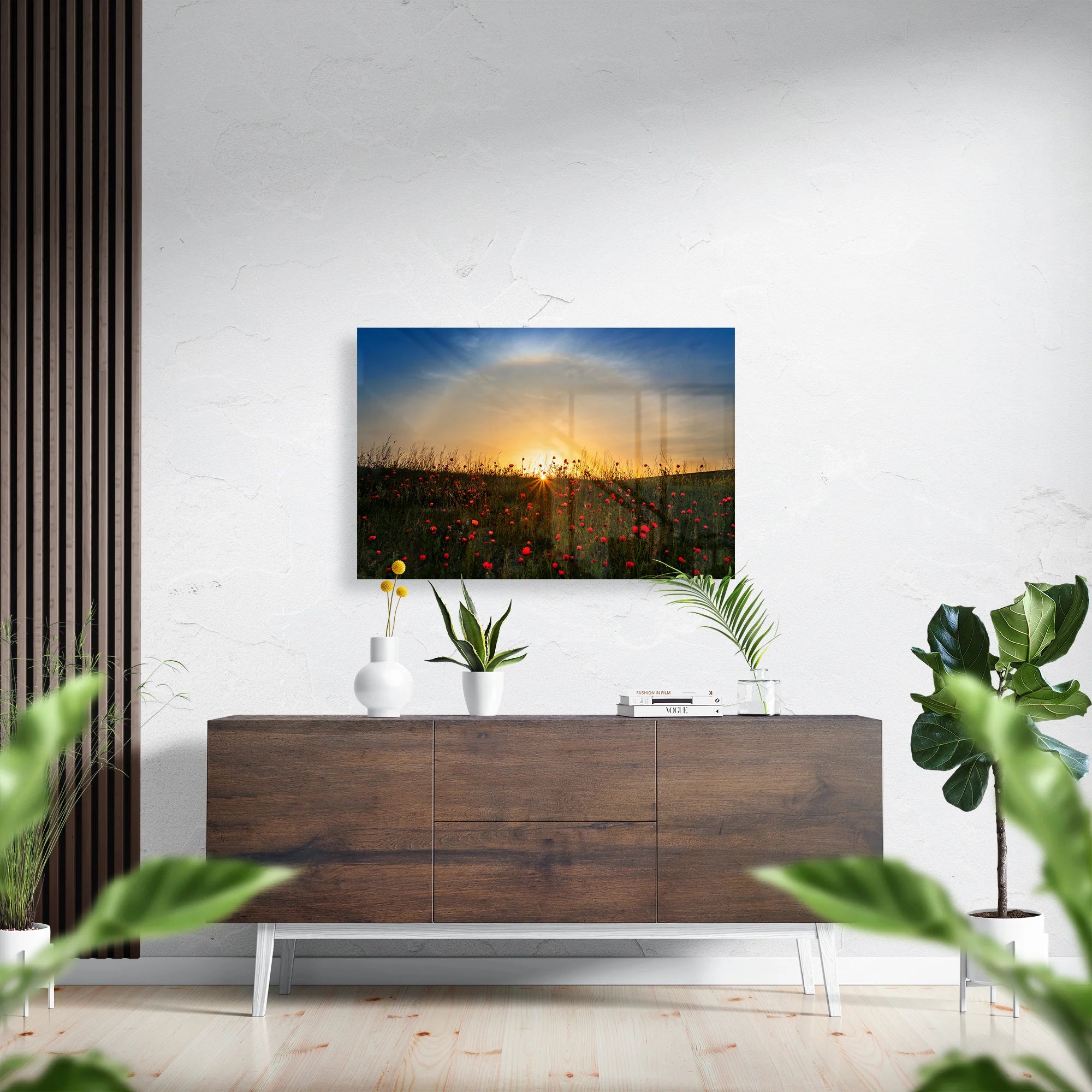 Beautiful meadow of poppies