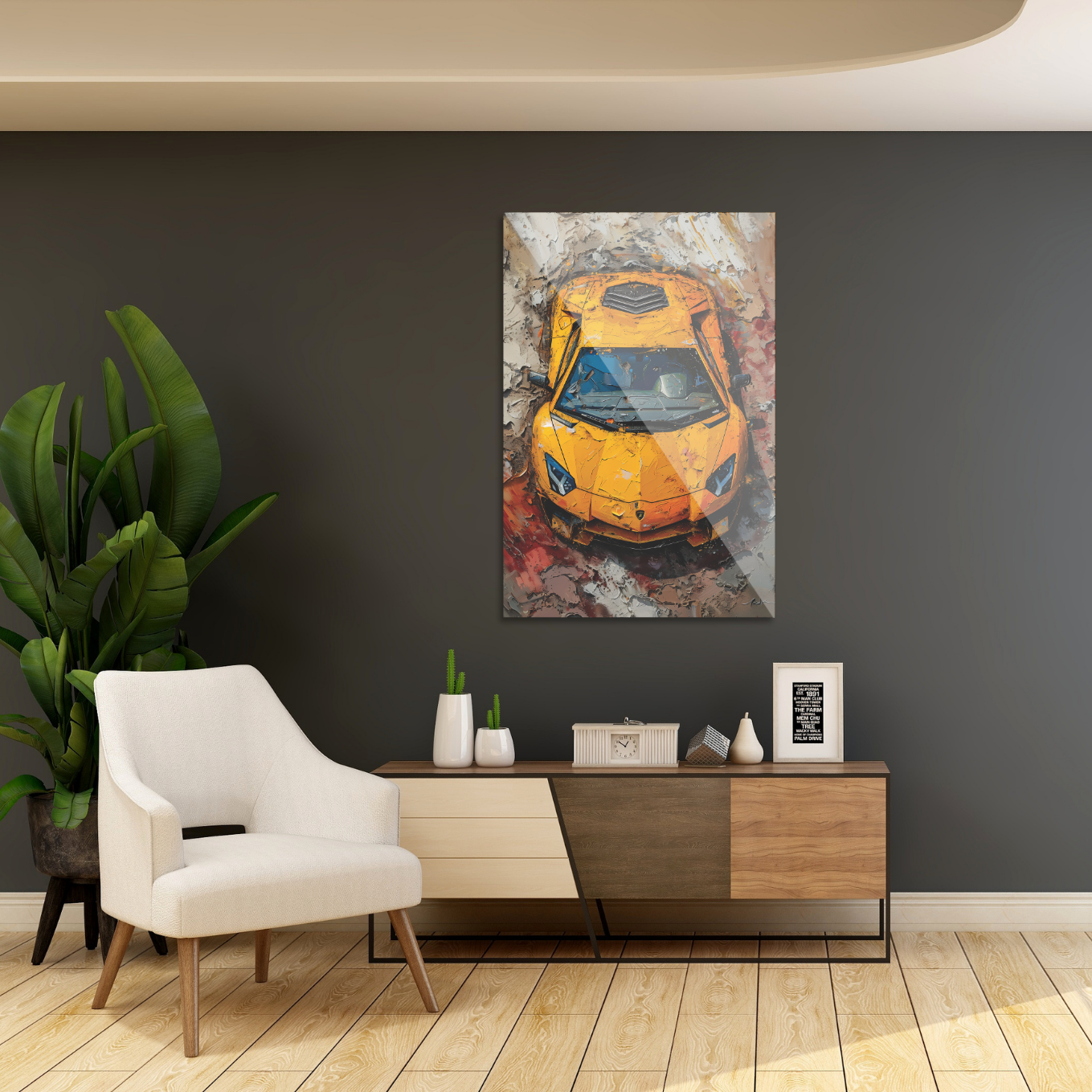 Gul Lamborghini i mudder