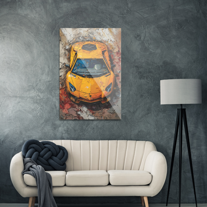 Gul Lamborghini i mudder