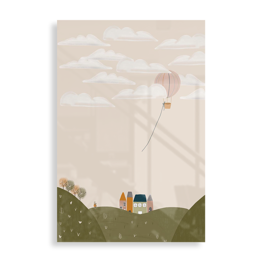 Pink hot air balloon