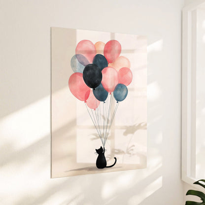 Kat med balloner