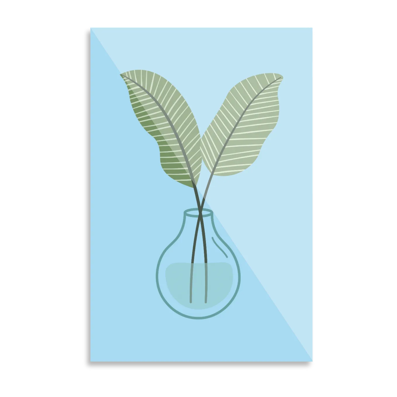 Leaves in glass vase