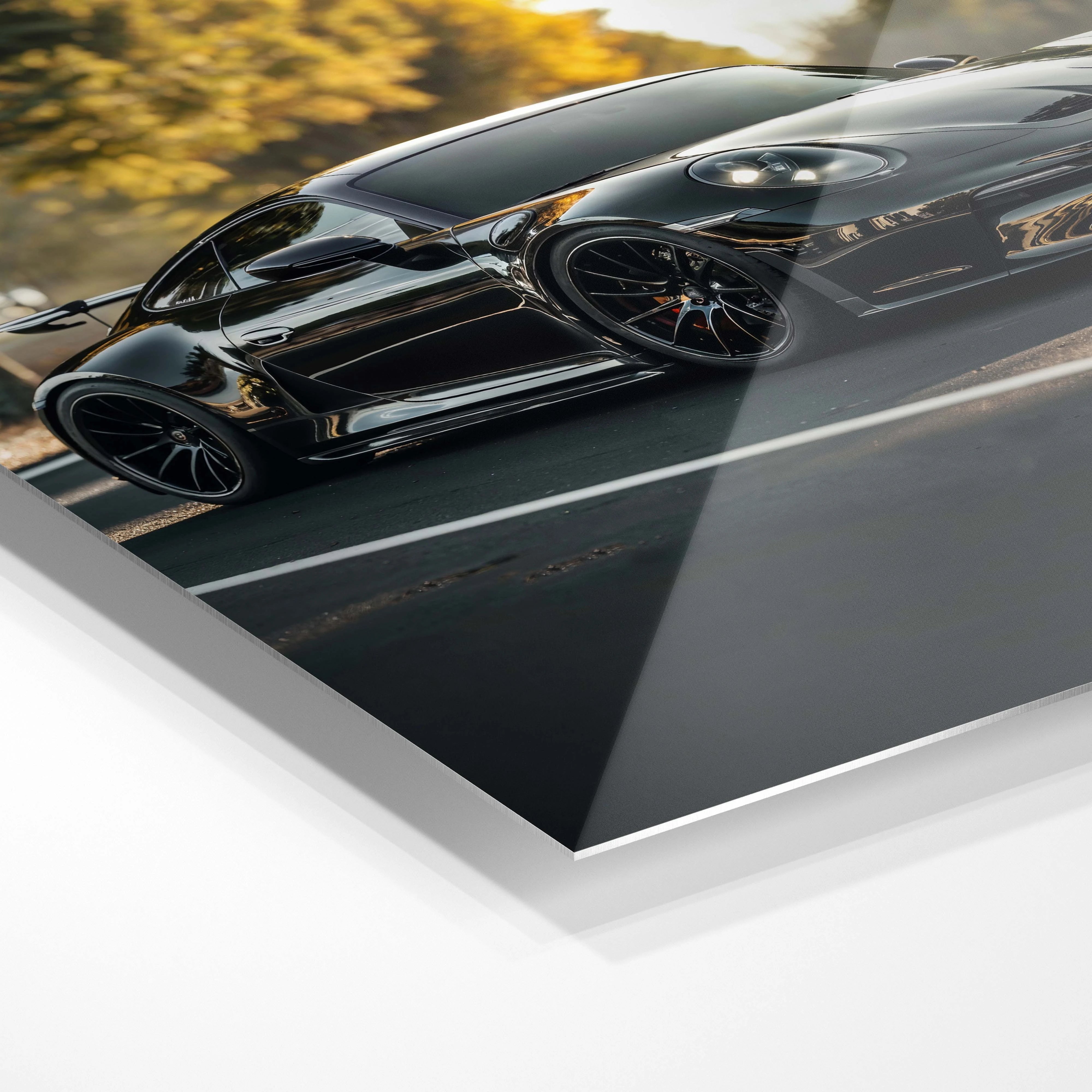 Black Porsche in the sun