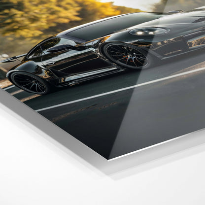 Sort Porsche i solen