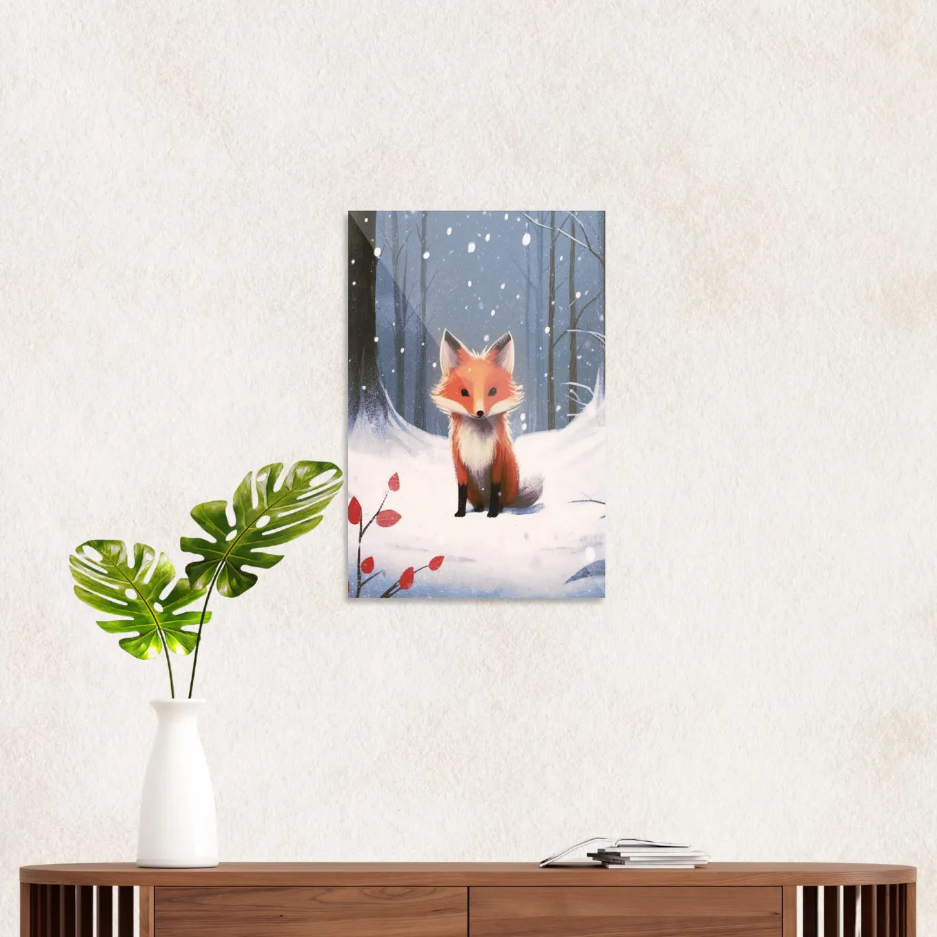 Ræv i vinterlandskab