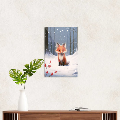 Ræv i vinterlandskab