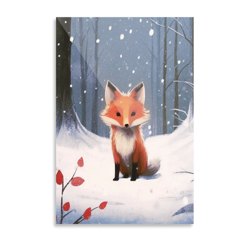 Ræv i vinterlandskab