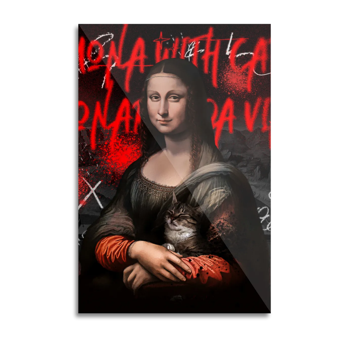 Mona Lisa with cat