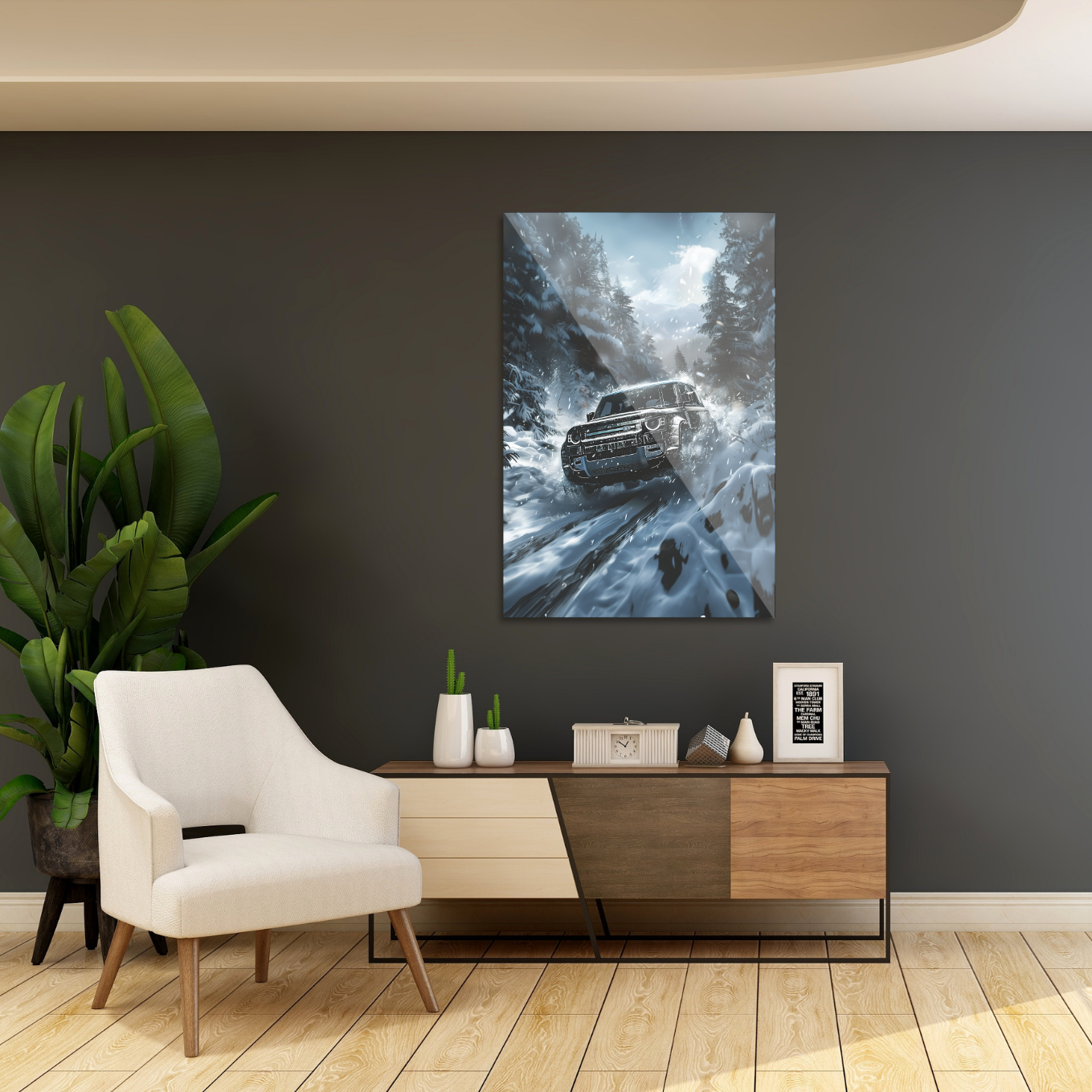 Land Rover in the snow