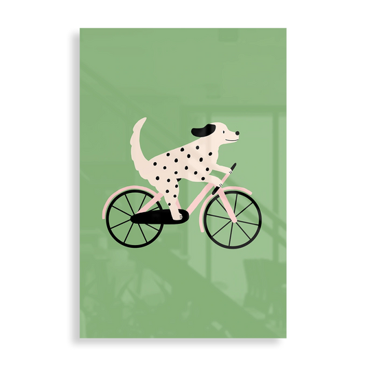 Dalmatiner på cykel