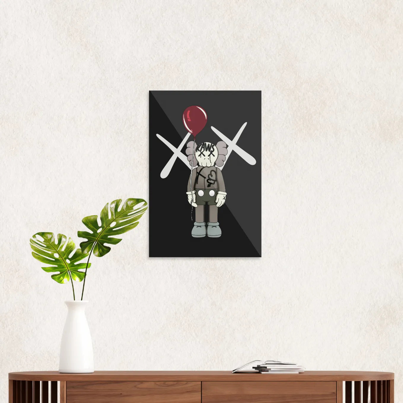 KAWS with red balloon