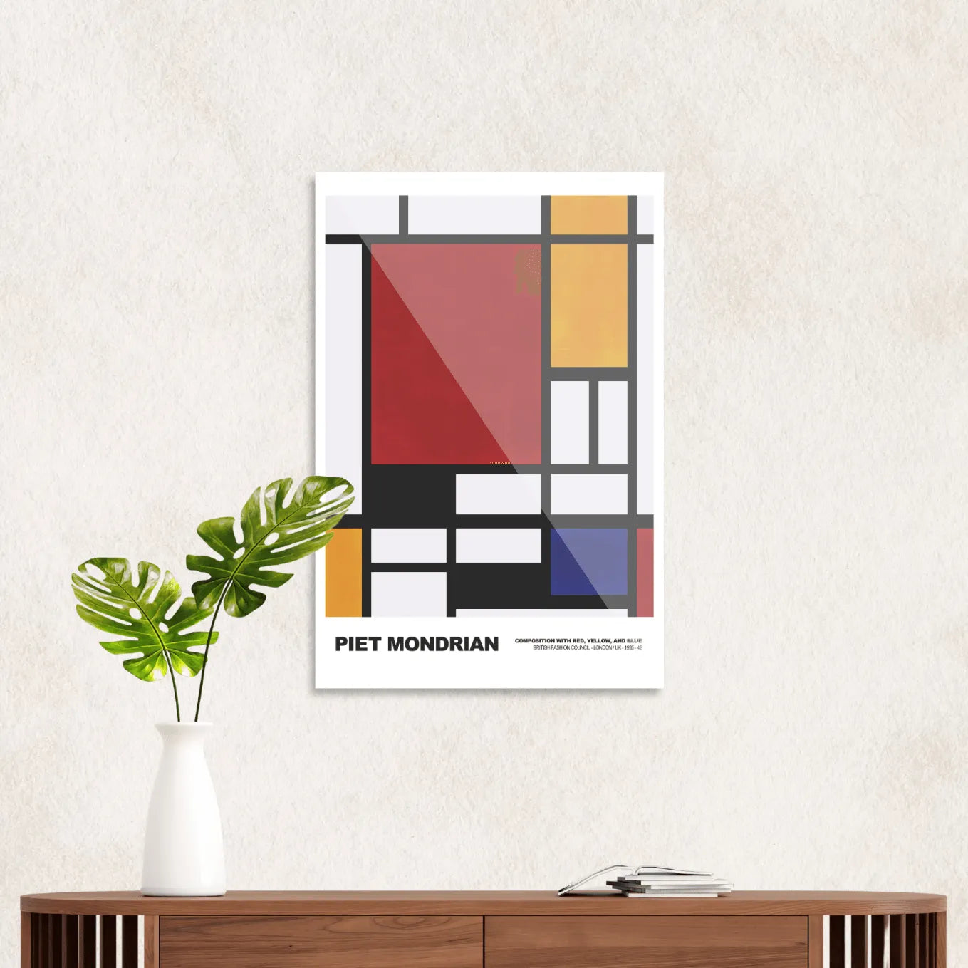 Piet Mondrian Composition with red, blue, and yellow #2