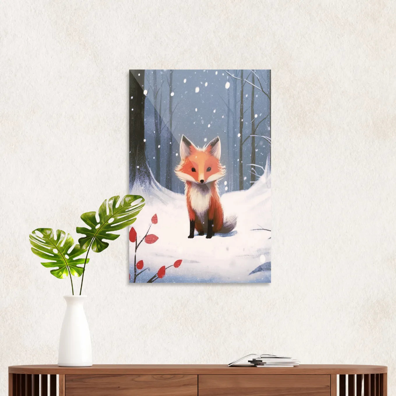 Ræv i vinterlandskab