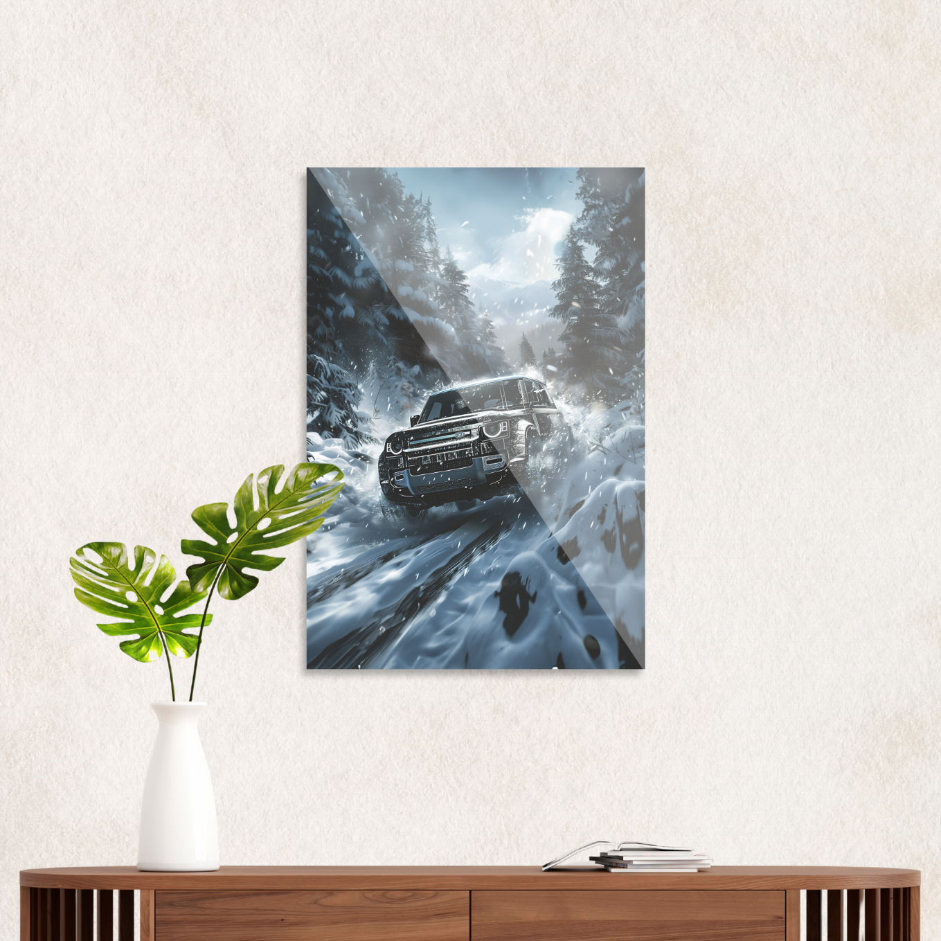 Land Rover in the snow