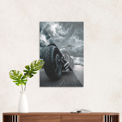 Motorcykel i skyvejr