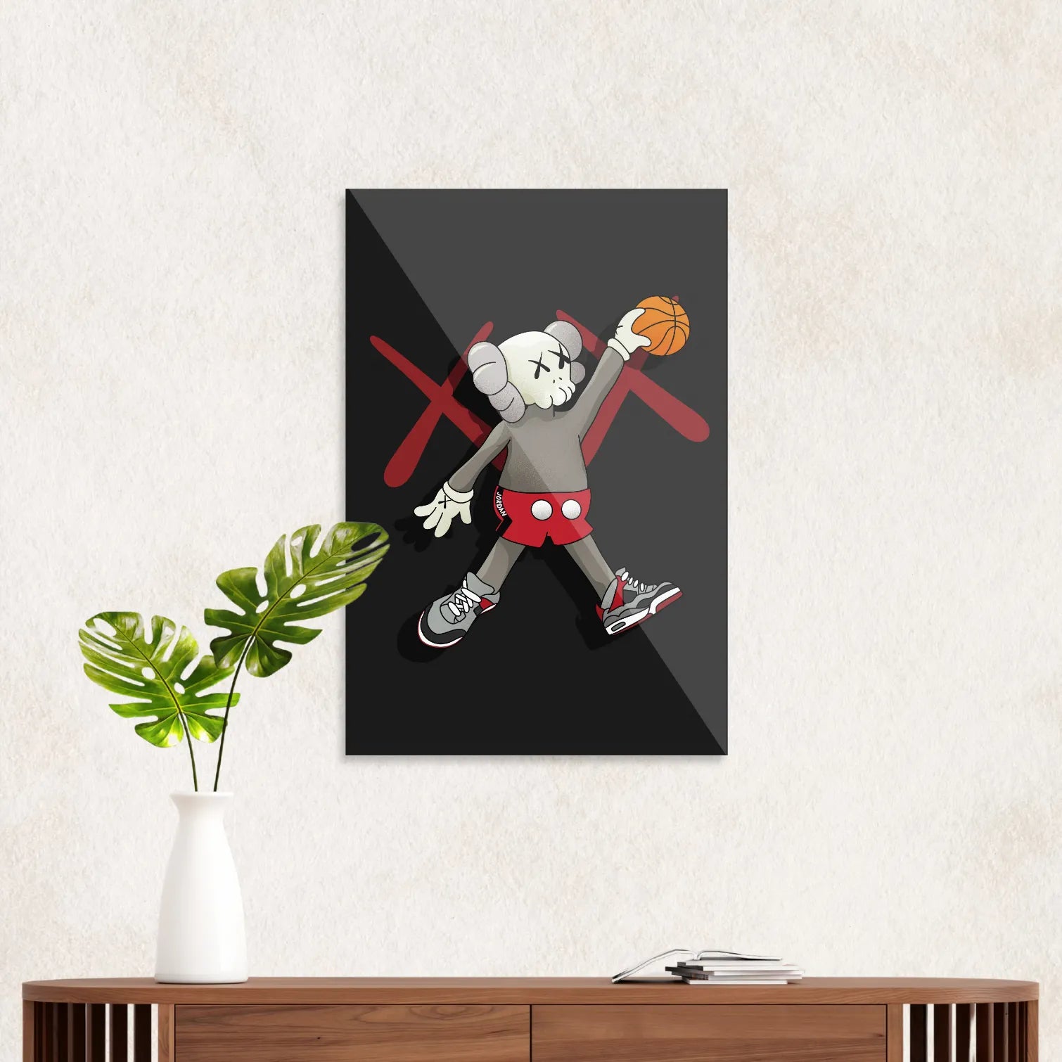 KAWS plays basketball