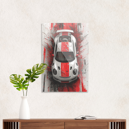 Porsche med røde striber