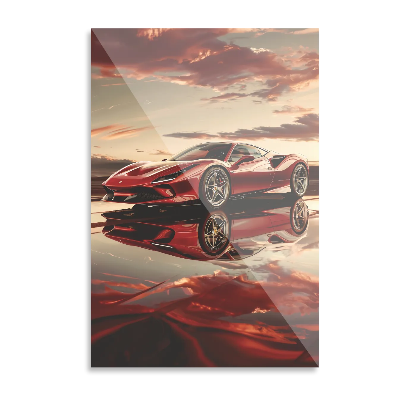 Ferrari i solnedgang