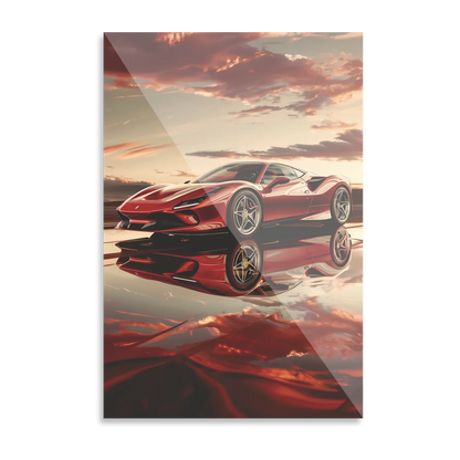 Ferrari i solnedgang