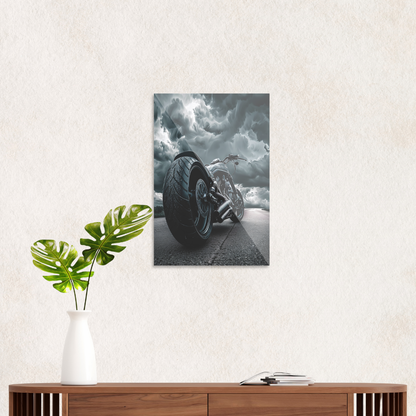 Motorcykel i skyvejr